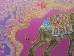 THAI ELEPHANT Acrylic Painting on SATIN 15.5 X 11.5 inch symbol of success