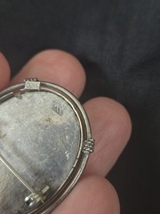 HandPainted Portrait Brooch & Pendant 800 Silver Renassiance Blond Lady Italy