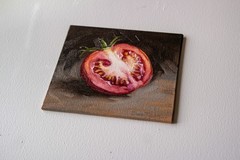 Tomato 6″ by S.Lee Mark – Still life Original oil painting Fruit Home Décor art