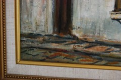 FRAMED SIGNED ORIGINAL OIL COLONIAL BUILDING OLD HAVANA, CUBA ARTIST HECTO VIDAL
