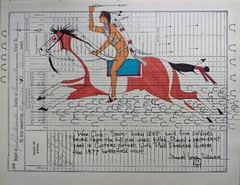 Daniel Long Soldier WAR CLUB – SIOUX, Little Big Horn, Original Painting