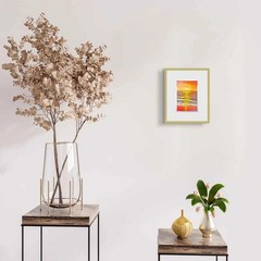 Sunrise Glory – Original Painting, Golden Hour Seascape, by Eman Khalifa | Conte