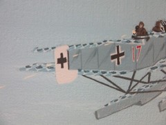 Raymond Waddey Painting WWI British RAF Sopwith Snipe Biplane Combat, 16″x20″
