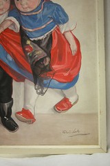 Vintage Painting Of Kathe Kruse Dolls by Hungarian artist Lolly Feher c1950-1960
