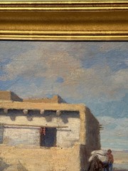 ANTIQUE HOPI PUEBLO PAINTING MATHIAS SANDOR NATIVE AMERICAN INDIAN LANDSCAPE OIL