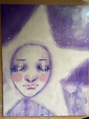 Purple Star Clown Fantasy Painting On 11×14 Canvas Board