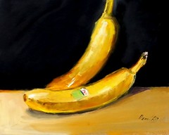 Bananas still life Oil painting UKRAINE 8×10 DEMENKO NATALIA