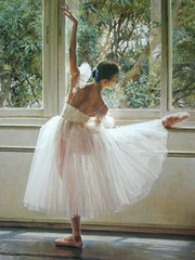 Modern Handpainted High Quality Art Oil Painting Ballet Dance On Canvas