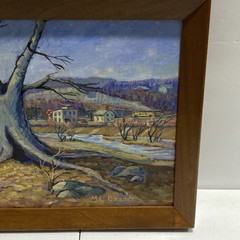 Vintage Framed & Signed Original Oil Painting The Quarry 13.75” X 10.5”