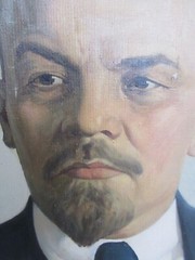 Vintage Original Soviet Union Vladimir Lenin Oil Painting on Canvas (31.5″)