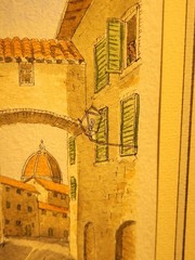 Matted and Framed Original Watercolor Florence „Duomo“ By Ben Clark