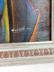 HAITIAN Art 14×10 Abstract Canvas PAINTING by Guesilhom Jean Baptiste