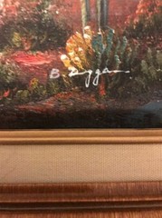B Duggan SW Desert Sunset Original Oil on Canvas 10″L x 8″H Framed 15″W x 13″H