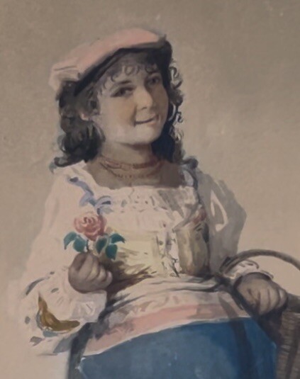 A. Villo Gioa, Rome, Italy, “Girl Selling Flowers,” 18×16”