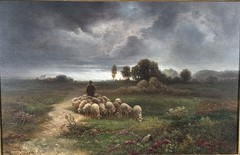 „A Weather Is Coming“ Oil on Panel by Herman Solbrig (1853-1942)