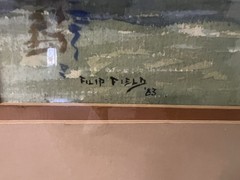 Original Filip Field (actor)Watercolor Painting Beautifully Done Coastal Rare