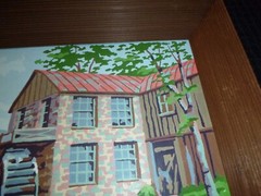 Vtg 50s Paint By Number Craftint Old Mill Water Wheel River 19.5×15.5″
