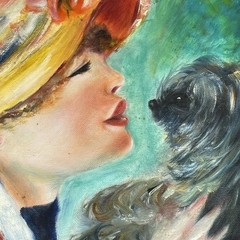 Lot Of 2 Original Portraits Young Woman & Dog; Young Man Acrylic On Canvas 11×14