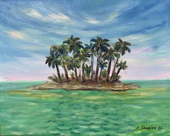 Original Oil Painting Tropical Island Seaside Landscape 8×10 Coastal Wall Art