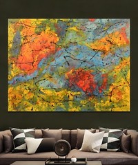 Pollock/Richter style￼ Professional Painting 81” X 62”(6ft 9in)Abstract Modern