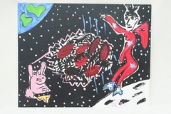 Jr CHARLIE FAST OUTER SPACE COCKROACHES DEFENDERS OUTSIDER POLITICAL FOLK ART