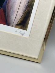 Linda Le Kinff Serigraph „Note d’Or“ Matted Framed and Signed 14.5″x11.5”