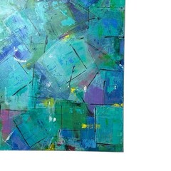Frames of Hope blue green hues abstract canvas size 48″ x 36″