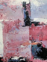 Hungryartist -Original Painting of Square Abstract on Canvas 24×36 Framed