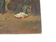 Antique 1920’s Lily Dodson Yont Oil Paintings NEBRASKA KANSAS copy Mission MONK