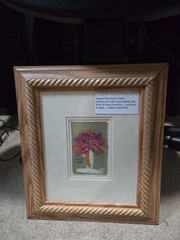 Flowers in a Vase Original 2004 Oil Painting by Anna Sandhu Ray Framed with COA