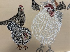 Chickens, an original painting