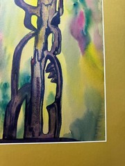 William Ferguson „An Abstract Composition“ Watercolor Painting -Framed