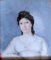 1785 AUSTRIAN MINIATURE, PORTRAIT OF LADY. EMPIRE STYLE. EM. HLAVAC.