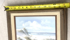 Vtg Seascape Ocean Coastal Beach Signed Marilno Oil Painting Sand Dunes Framed