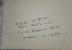 Original Water Color By Don Kergarise Barn Fulton Co Indiana Painting On Paper