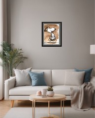 Original Dancing Dog Painting Whimsical Cartoon Art Acrylic „Snoopy Dance 3“