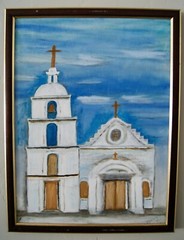 Frank Rilins 03 Oil Painting White Rural Small Town White Chapel Church 12×16
