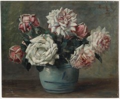 Frans Kops (1873-1951) – Early 20th Century Oil, Roses in a Vase