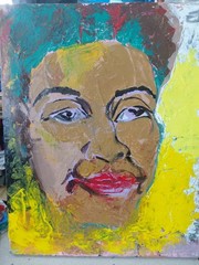 Abstract Portrait Painting, Woman Face, Contemporary Expressionism, Unframed