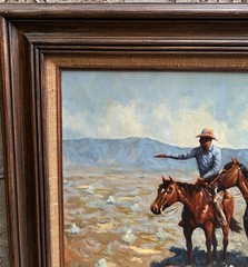 Vintage Cowboys of the American West Original Oil Painting