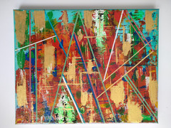 Original Abstract Acrylic Painting Stretched Canvas 8″x10″x0.6″ Wall Art Decor
