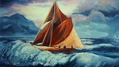 Alexander Antanenka-Storm In The Quiet Harbor-Framed ORIG Oil/Canvas/Signed/LOA