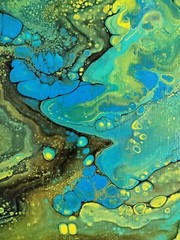 Original Abstract Acrylic Painting Stretched Canvas 9″x12″x0.6″ Wall Art Decor
