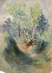 Elizabeth Gowdy Baker Watercolor Painting Lot 3 Maryville College Estate Stamp