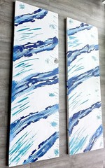 Abstract Painting, Blue, White, Scrap Wood Art, Wall Art, Home Decor, Texture