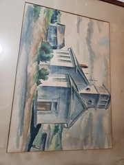 Original Watercolor KISHNER from Wisconsin 1939 Signed (Water Damage)