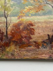 ANTIQUE IMPRESSIONIST PAINTING LANDSCAPE AMERICAN HENLINE LISTED FAMOUS AS IS
