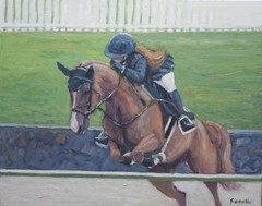 Sean Wu, Original 16×20″ oil on stretched canvas , The Lady Rider
