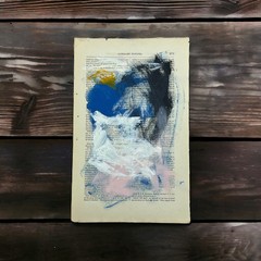Original Mixed Media Abstract Art Painting 6×9.75” on 1861 Paper Signed #20