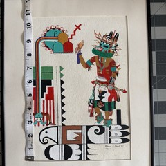 Original Hopi Katsina Painting Signed Robert S Albert ’82 Framed Native Art IAIA
